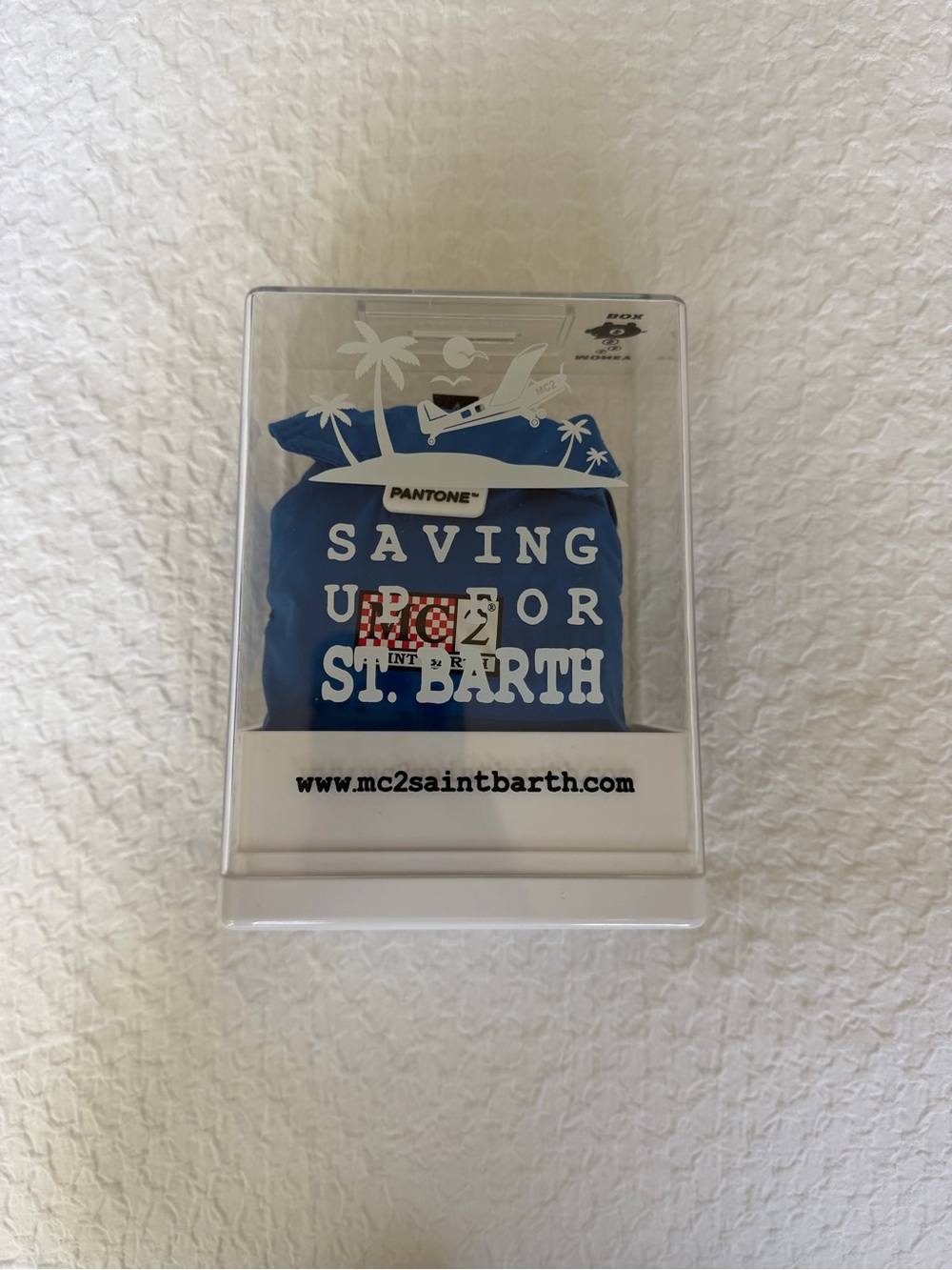 MC2 Saint Barth Kids Swim Trunks Blue with White Logo